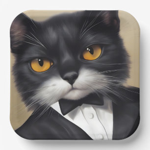 Smart Cat Paper Plate