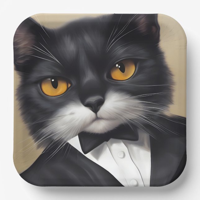 Smart Cat Paper Plate (Front)