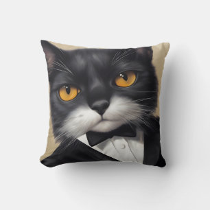 Smart Cat Throw Pillow
