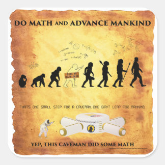 Smart Caveman: Do Math Advance Mankind Stickers