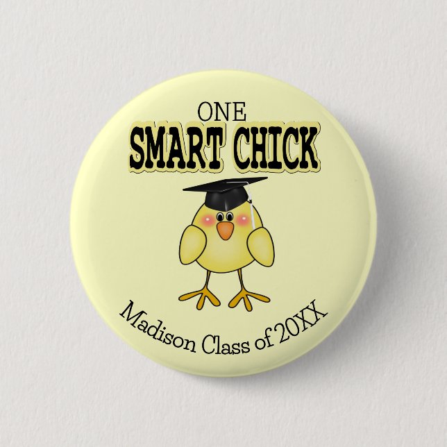 Smart Chick 2 Inch Round Button (Front)