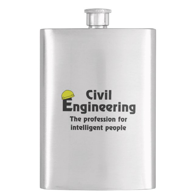 Smart Civil Engineer Hip Flask (Front)