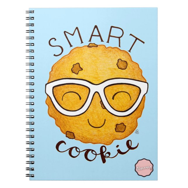 Smart Cookie, Cute Cookie With Eyeglasses Notebook (Front)