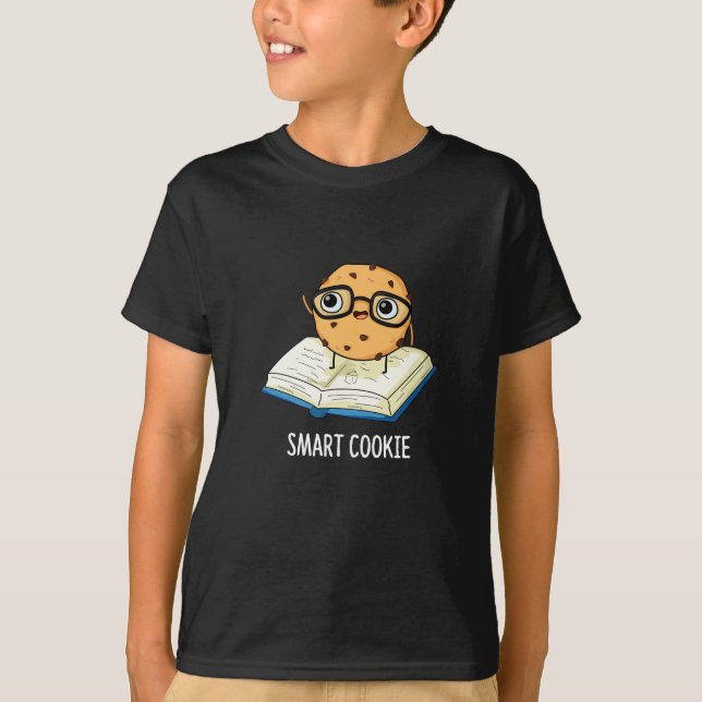 Smart Cookie Funny Snack Pun Dark BG T-Shirt (Front)
