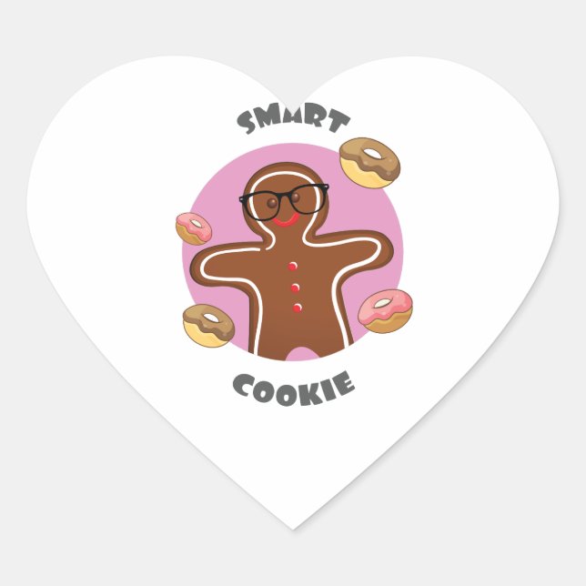 Smart Cookie with Treats Heart Sticker (Front)