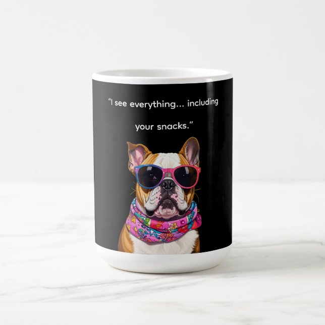 Smart Dog with Glasses – Funny Nerd Puppy Quote Coffee Mug (Center)