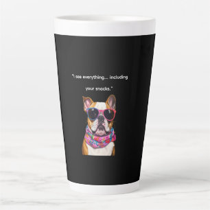 Smart Dog with Glasses – Funny Nerd Puppy Quote Latte Mug