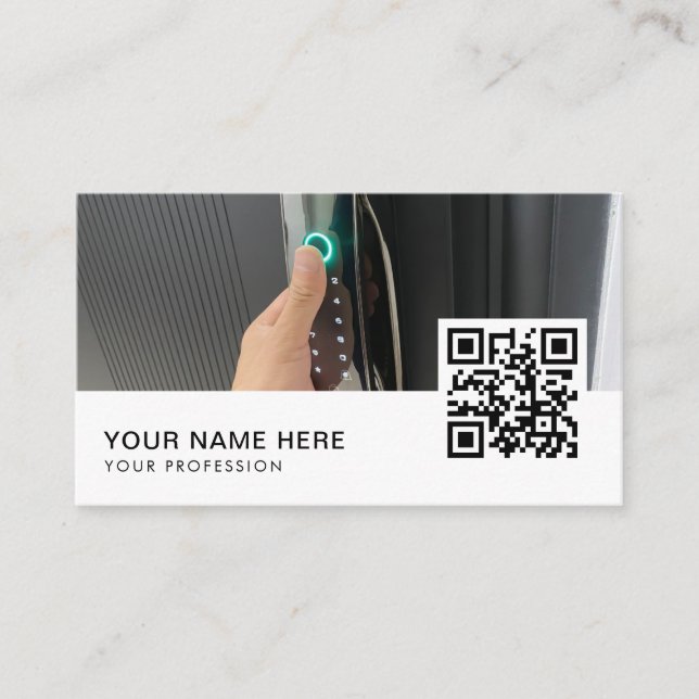smart door lock QR Code  Business Card (Front)