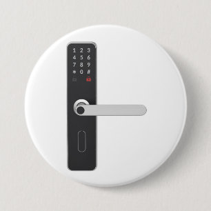 Smart door lock with integrated keypad and fingerp 3 inch round button