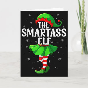 Smart Elf Christmas Girls Women Elf Squad Xmas Fam Card