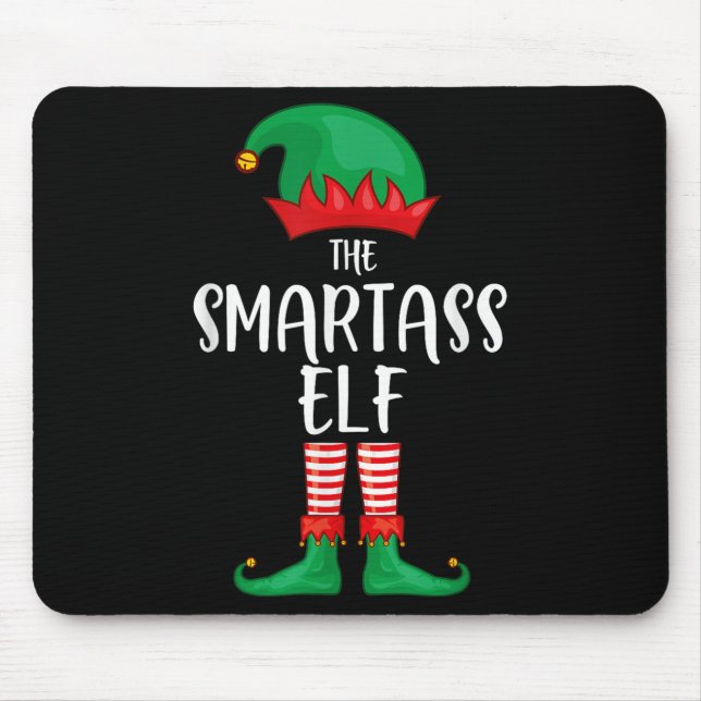 Smart Elf Christmas Party Matching Family Group Pa Mouse Pad (Front)