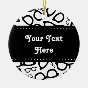 Smart Glasses Pattern Ceramic Ornament