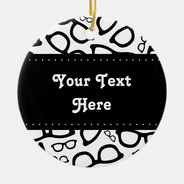 Smart Glasses Pattern Ceramic Ornament (Front)