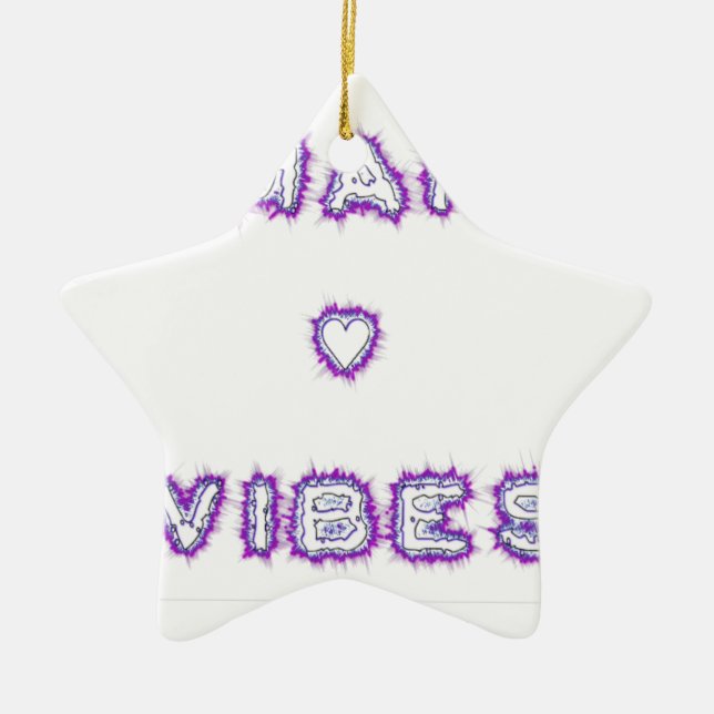 Smart good vibes ceramic ornament (Front)