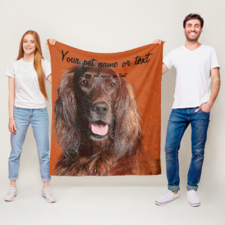 Smart Irish Setter Dog Fleece Blanket