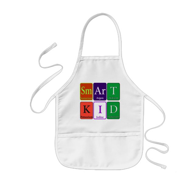Smart Kid Apron written in the Periodic Elements (Front)