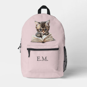 Smart Kitten with Glasses Personalized Printed Backpack