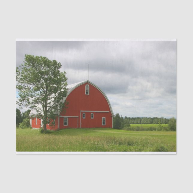Smart Large Red Barn in a Grass Field Tissue Paper (Front)