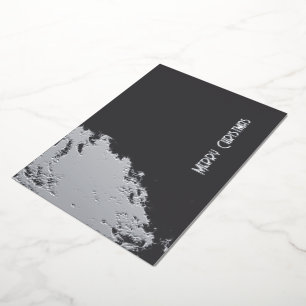 Smart Monochrome Gritty Brighty Christmas Light  Foil Holiday Card