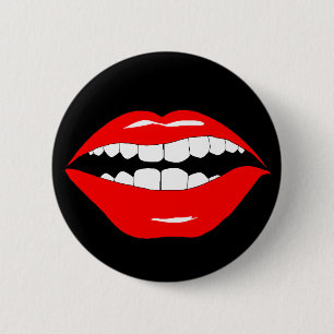 Smart Mouthy Mouth 2 Inch Round Button