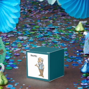 Smart Old Man Cartoon, Funny Elderly Wisdom Favor Box