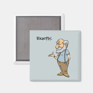 Smart Old Man Cartoon, Funny Elderly Wisdom Magnet