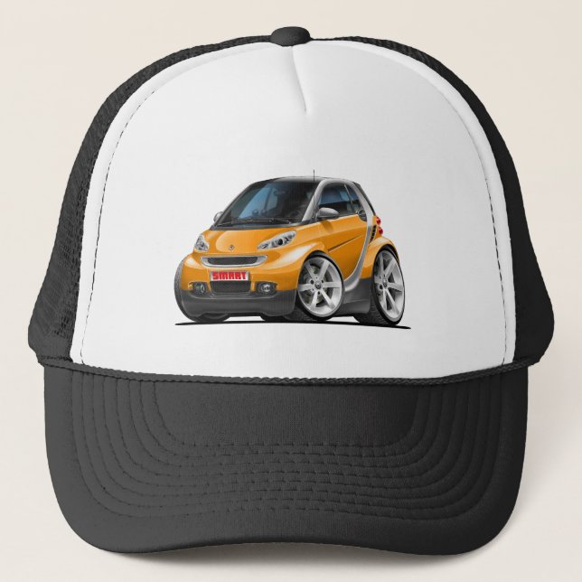 Smart Orange Car Trucker Hat (Front)
