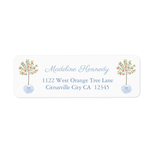 Smart Orange Tree Ginger Jar Return Address (Front)