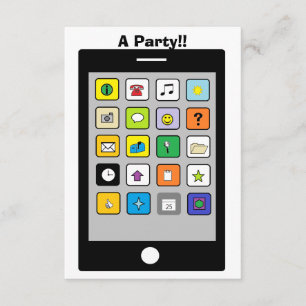 "Smart Phone" Party Invitations