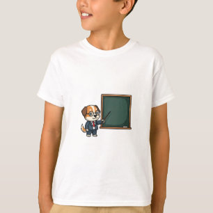 Smart Professor Dog Mascot Illustration Kids T-Shirt