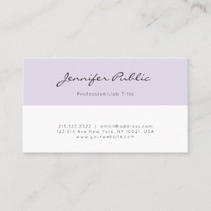 Smart Purple White Creative Modern Minimalist Business Card