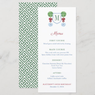 Smart Red And Green Family Christmas Holiday Party Menu