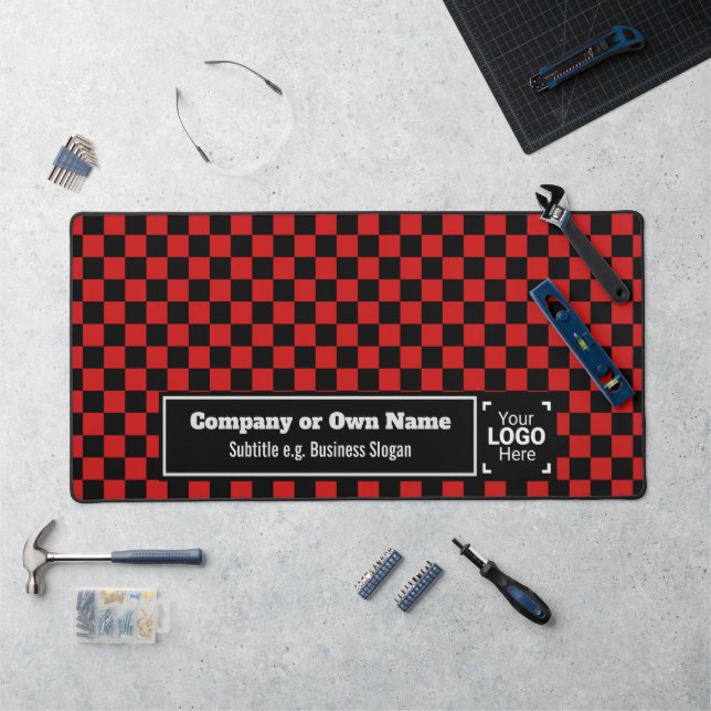 Smart Red Check - Professional Business Branded Desk Mat (Workstation)