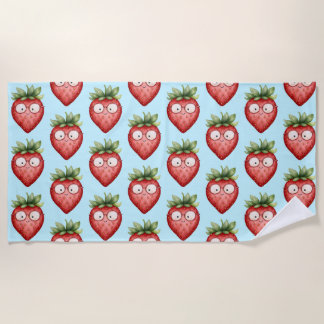 Smart Strawberry  Beach Towel