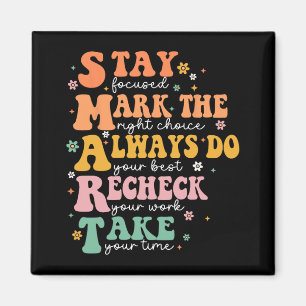 Smart Test Day Squad Funny Student Teacher Testing Magnet