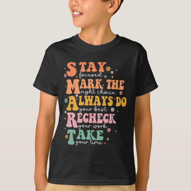 Smart Test Day Squad Funny Student Teacher Testing T-Shirt (Front)