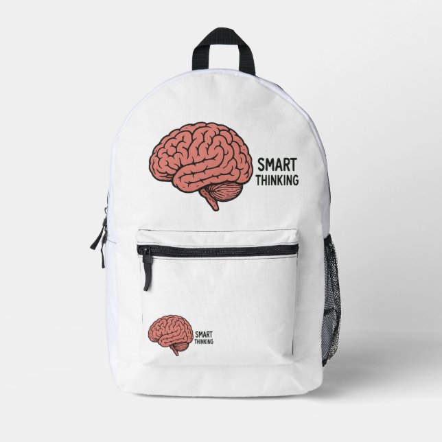 Smart Thinking The Power of the Brain Printed Backpack (Front)