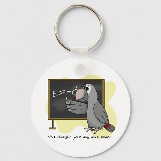 Smart Timneh African Grey Keychain (Front)