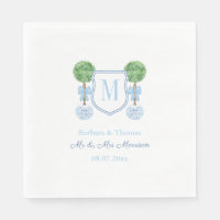 Smart Topiary Couples Wedding Crest Monogram