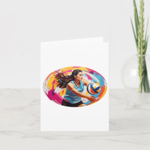 Smart Underhand Serve – Female Volleyball Player I Card