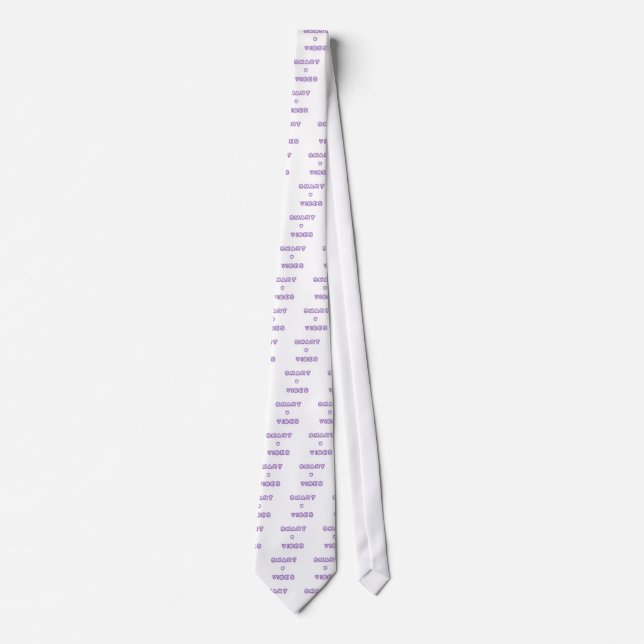 Smart Vibes Quote Text Art Design Tie (Front)