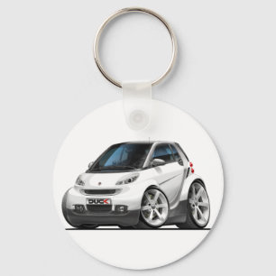 Smart White Car Keychain