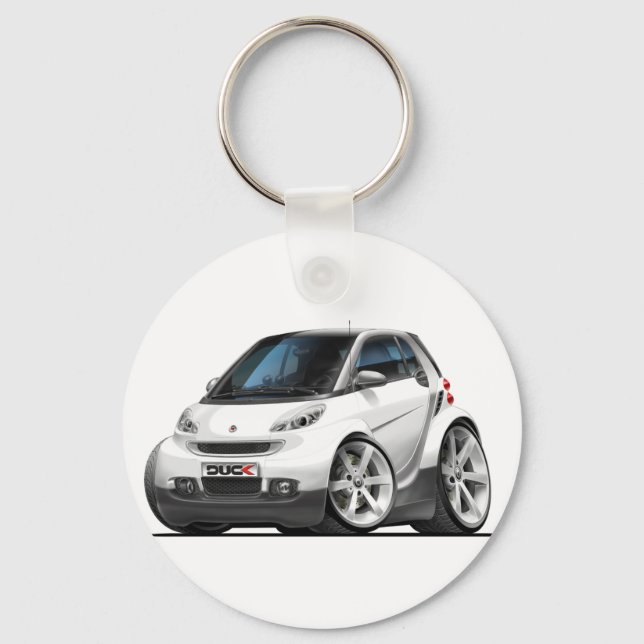 Smart White Car Keychain (Front)