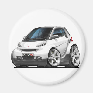 Smart White Car Magnet