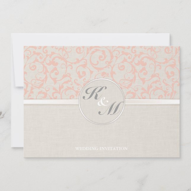 SmartElegance Coral Wedding Invitation (P) (Front)