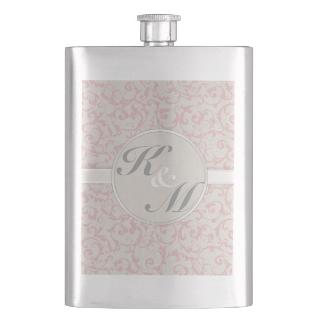 SmartElegance Pink Wedding Collection Hip Flask (Front)