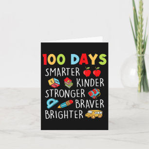Smarter Kinder Stronger 100 Days Of School 1 Card
