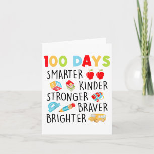 Smarter Kinder Stronger 100 Days Of School Card