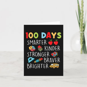 Smarter Kinder Stronger Brighter 100 Days Of Schoo Card