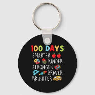 Smarter Kinder Stronger Brighter 100 Days Of Schoo Keychain